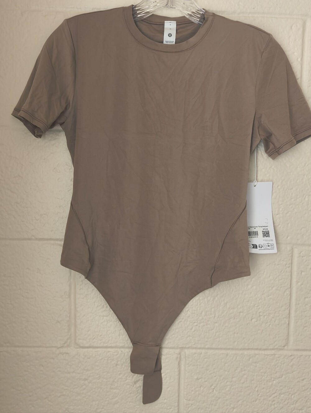 lululemon Wundermost Ultra-Soft Nulu Short-Sleeve Crew Thong Bodysuit - Size M